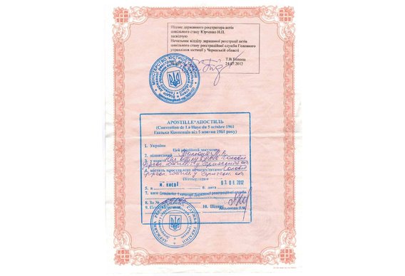 Апостиль на документах